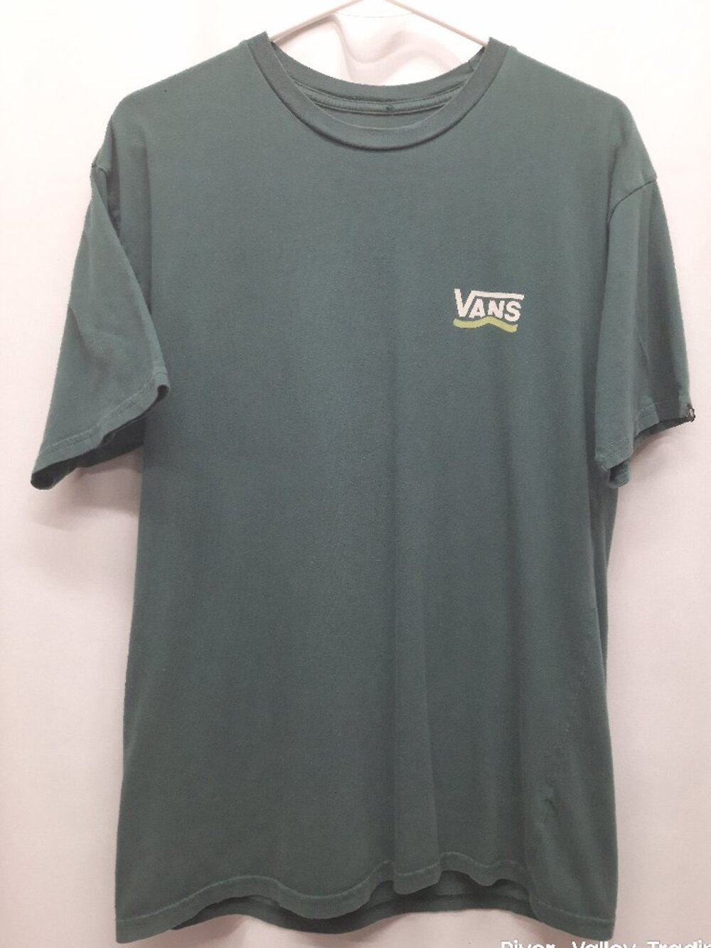 Vans Off The Wall T Shirt Mens Medium Green Checkerboard Graphic Short Sleeve M